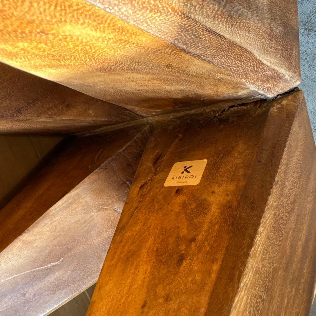 KIBIROI クリスタルサイドテーブル 無垢材 スツール オブジェ　1脚