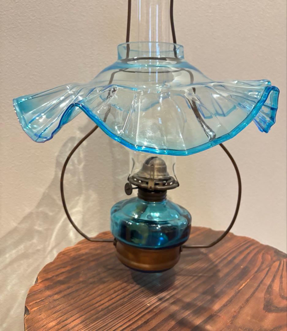 アンティーク オイルランタン フリルガラス 大正ロマン ヴィンテージ