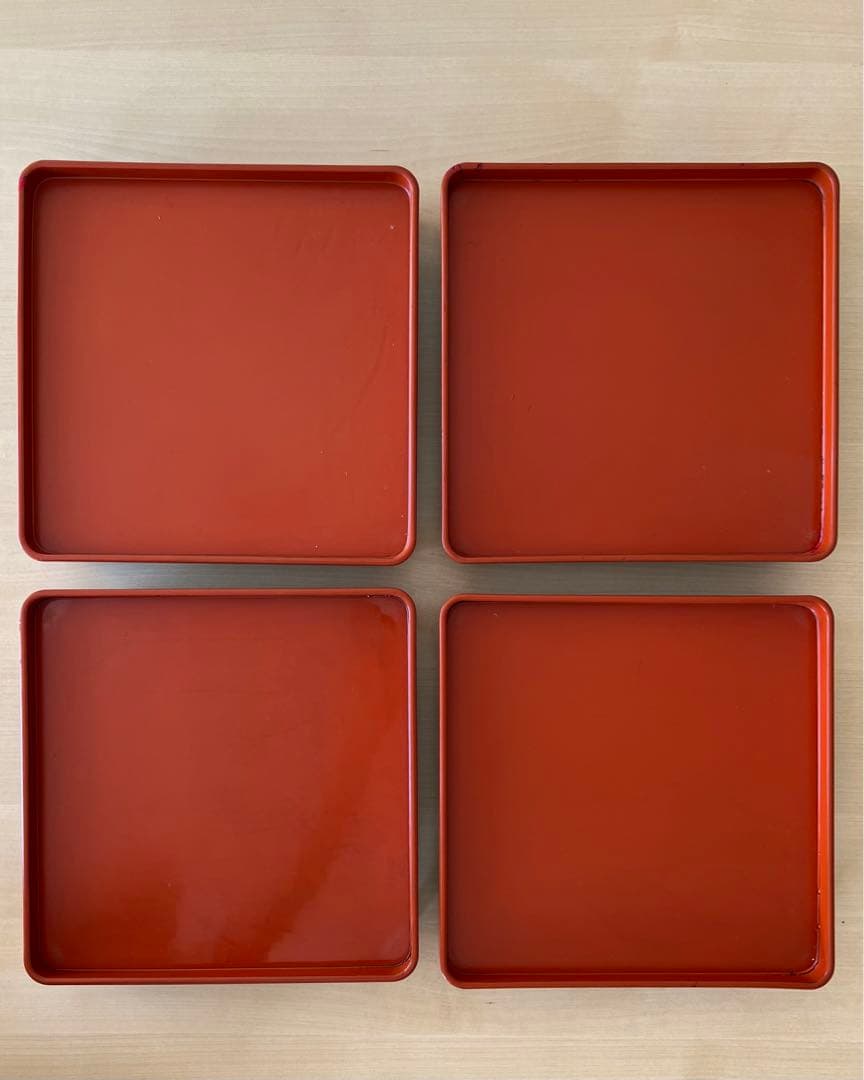 骨董　江戸末期　脚付き　盆4枚