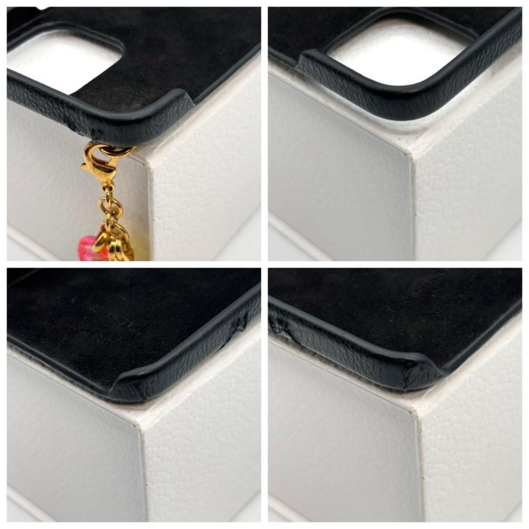 極美品 箱袋付き ディオール カナージュ iPhone13Pro ケース 黒 革