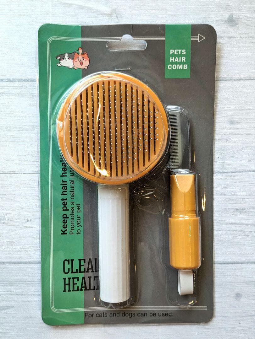 スリッカーブラシ コーム付き ペットブラシ 犬 猫