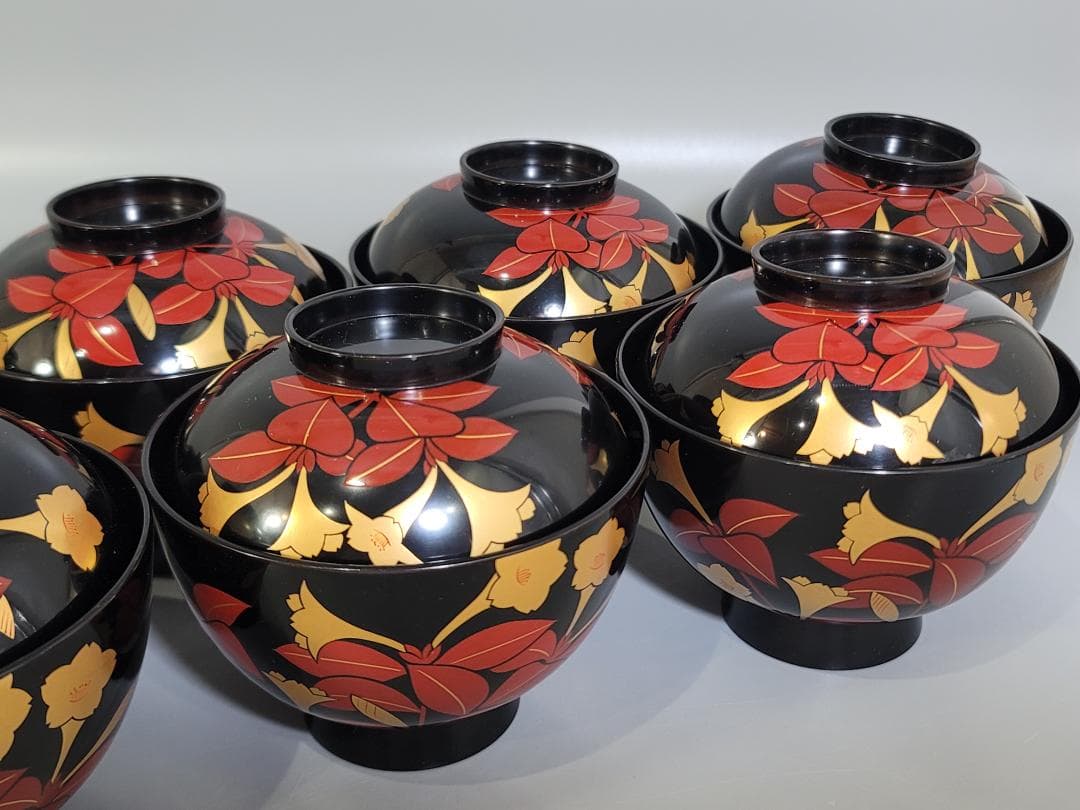 DT582 蒔絵漆器 吸物椀 十客 共箱 平安堂造