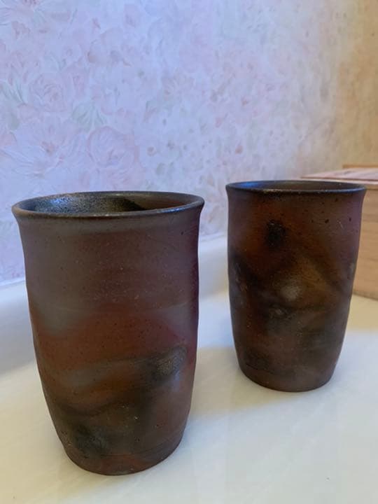 再値下げ！備前焼　麦酒盃　石田安弘造　新品