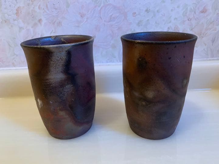 再値下げ！備前焼　麦酒盃　石田安弘造　新品