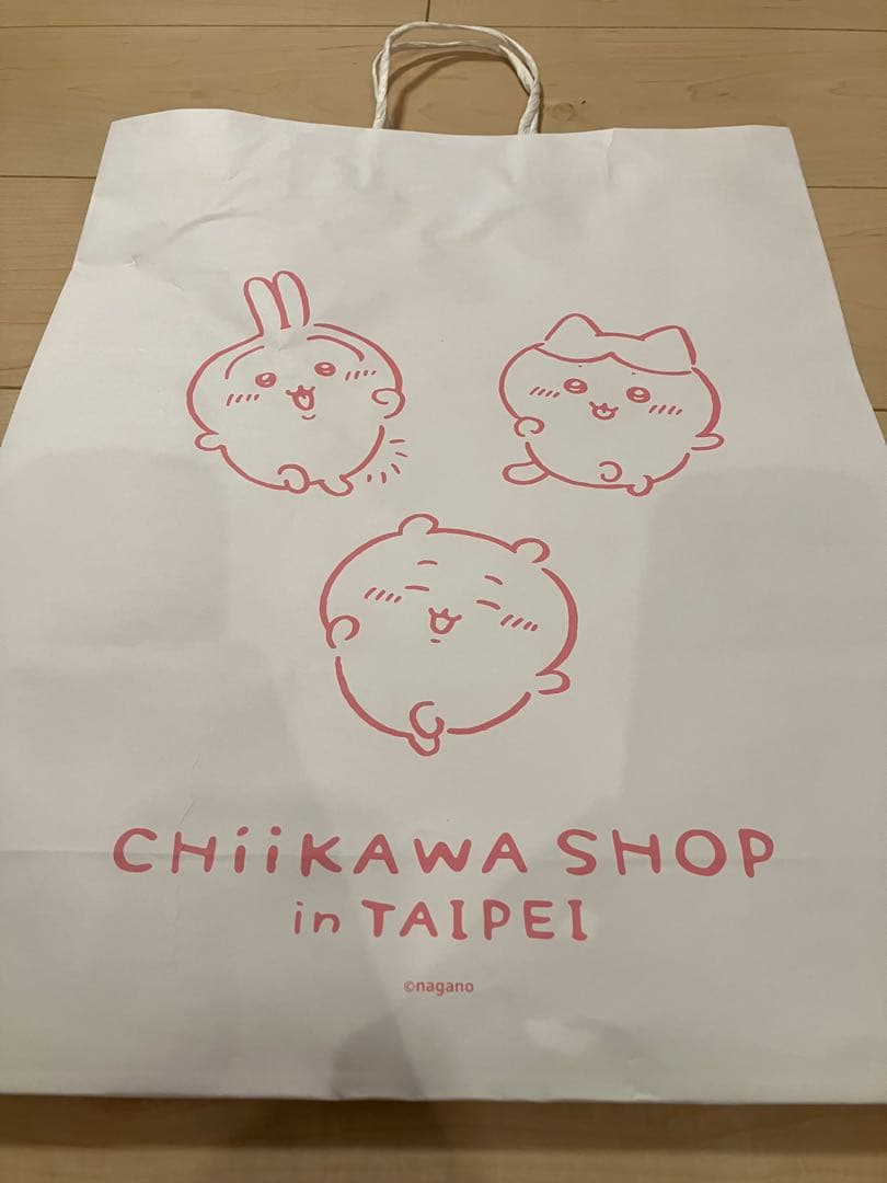 台湾ちいかわ・ハチワレ ロップイヤーなぬいぐるみ3点、紙袋・シール付き