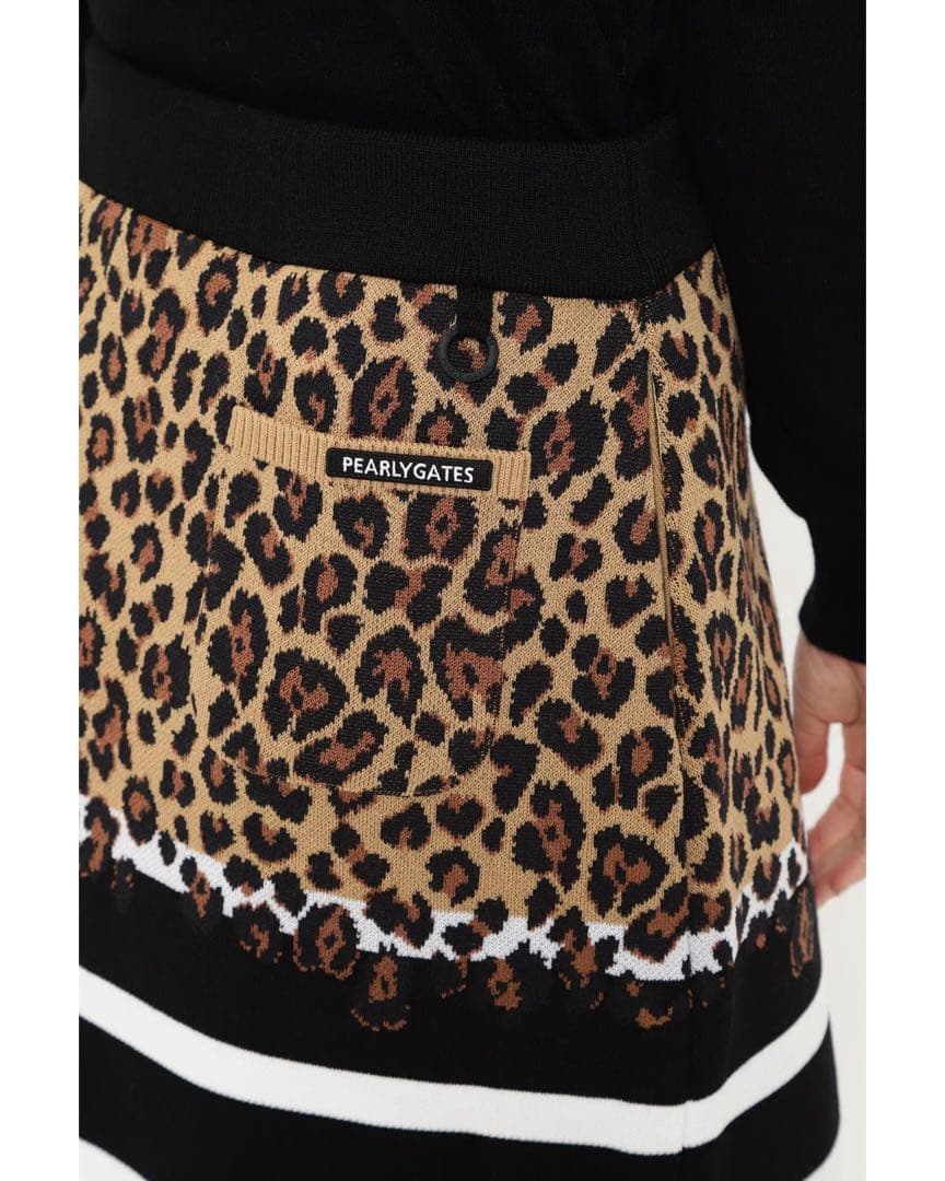 【新品・未使用】パーリゲーツ レオパード×ボーダー　ニットスカート