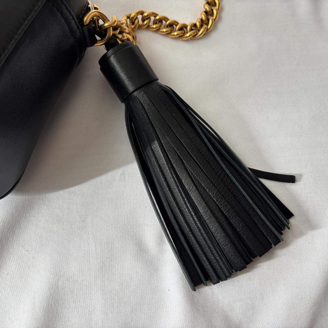 極美品 アニヤハインドマーチ レザー ショルダーバッグ チェーン ブラック
