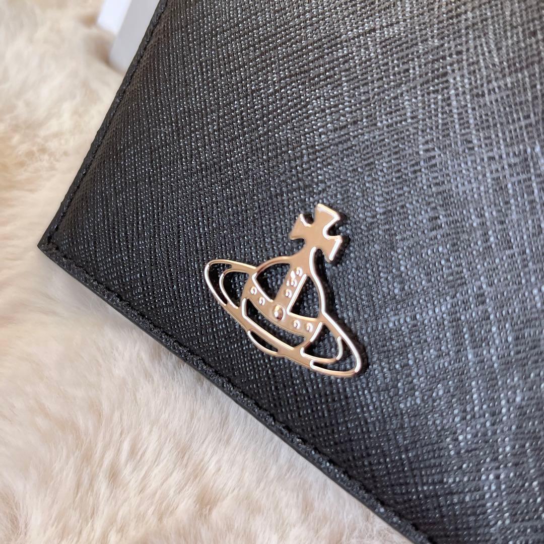 2.8万Vivienne Westwood◇サフィアーノ ブラック 二つ折り財布