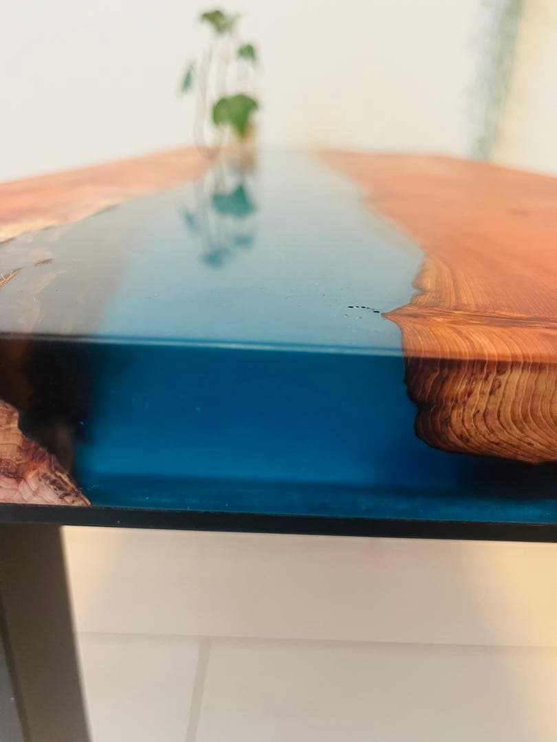 ローテーブル レジンテーブル　リバーテーブル　一位の木　アイアンテーブル