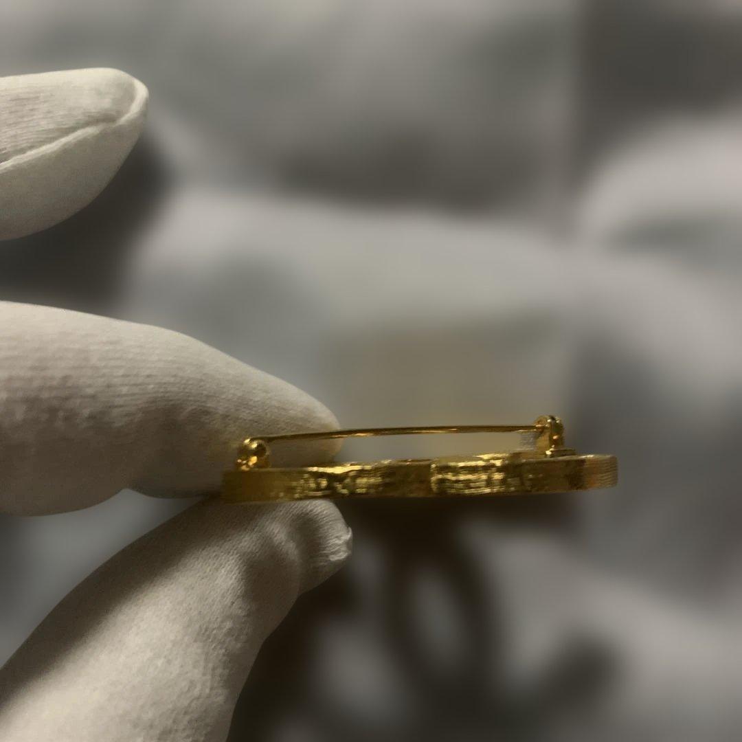 【未使用保管品】CHANEL ゴールド CCロゴ ブローチ　ラインストーン