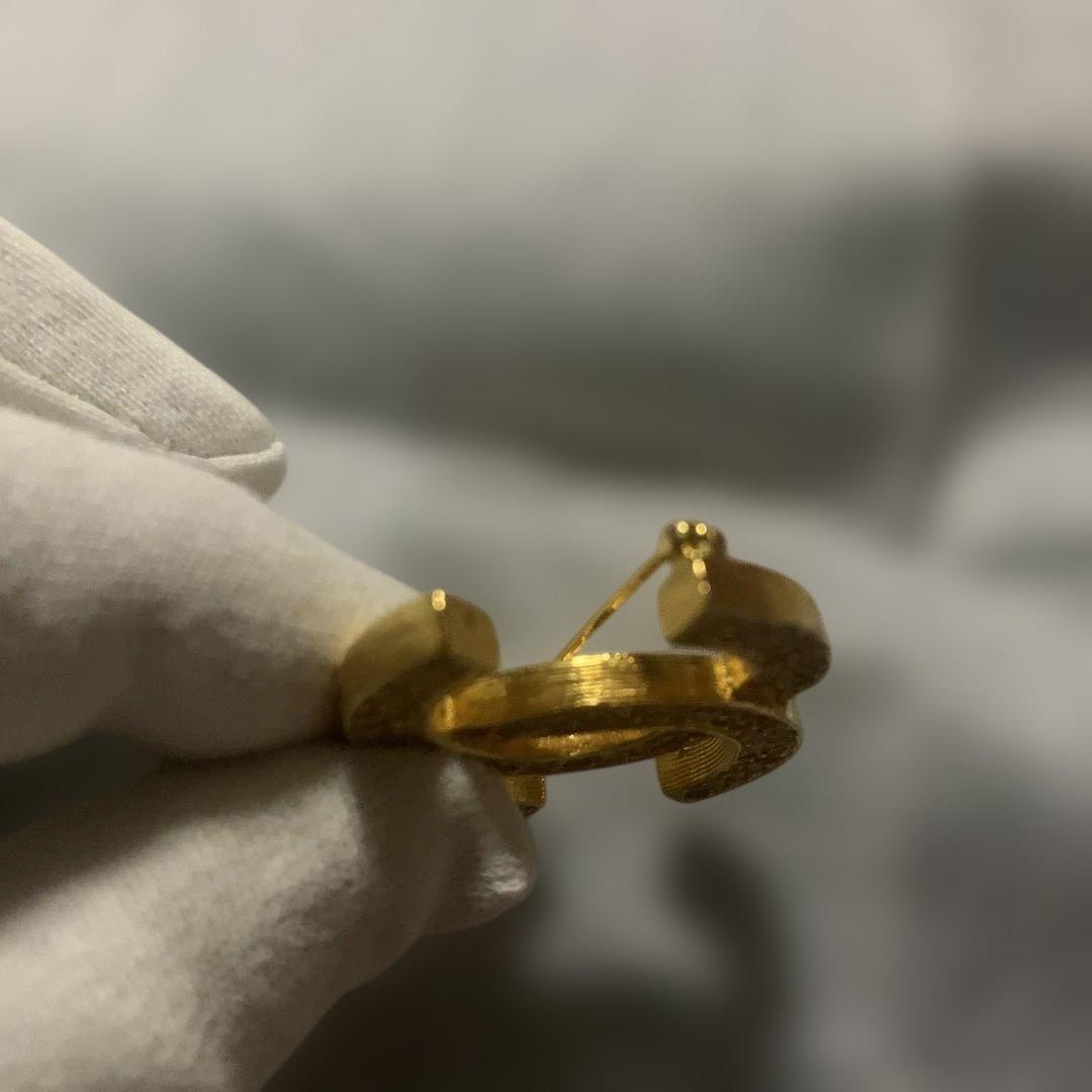 【未使用保管品】CHANEL ゴールド CCロゴ ブローチ　ラインストーン