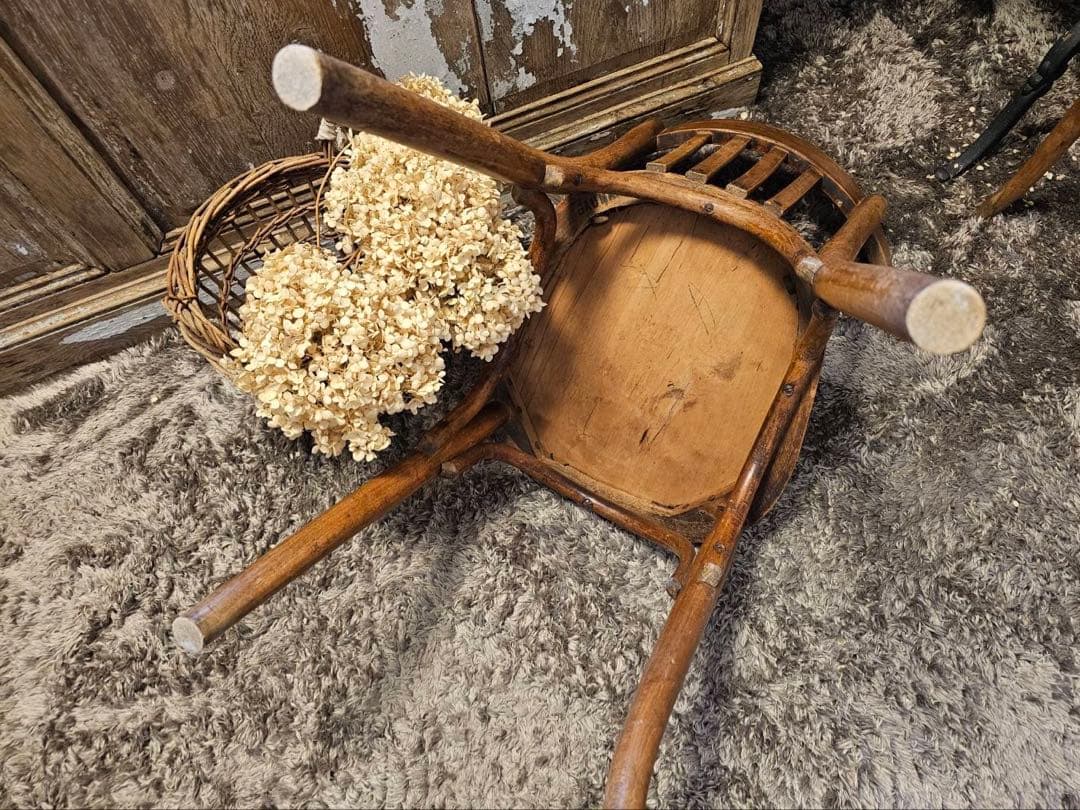 フランス　アンティーク　カフェチェアＢ　【送料込み】