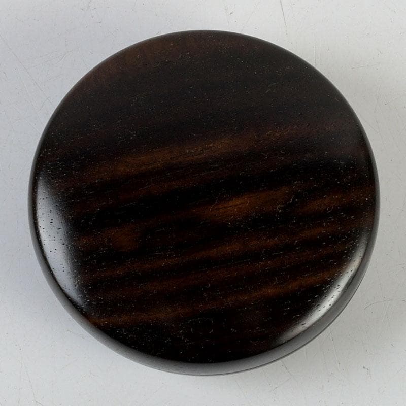 茶道具　挽物師　古川昭二作　人吉挽物　黒柿香合　共箱　V　9409