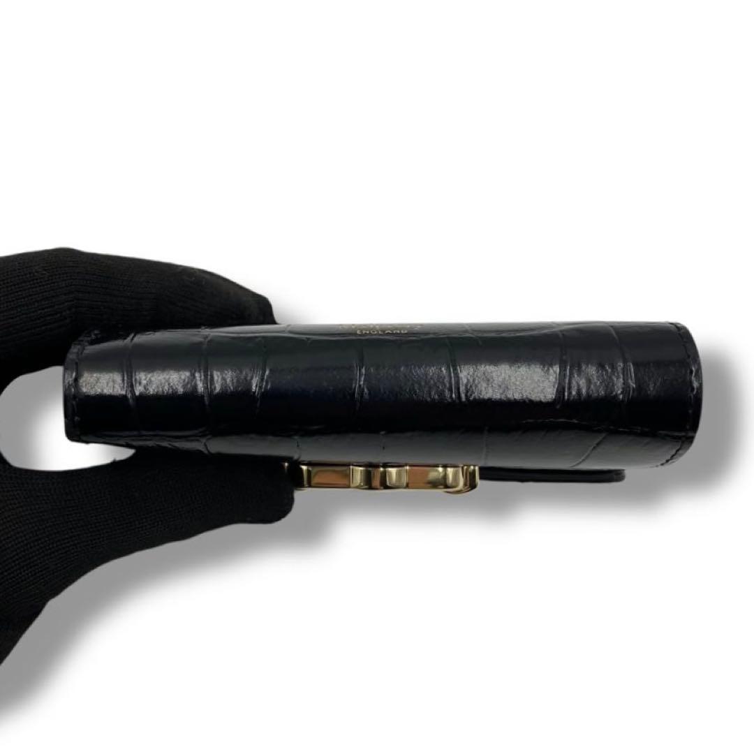 【美品】Mulberry クロコ 型押し 財布 コンパクト ウォレット ピムリコ