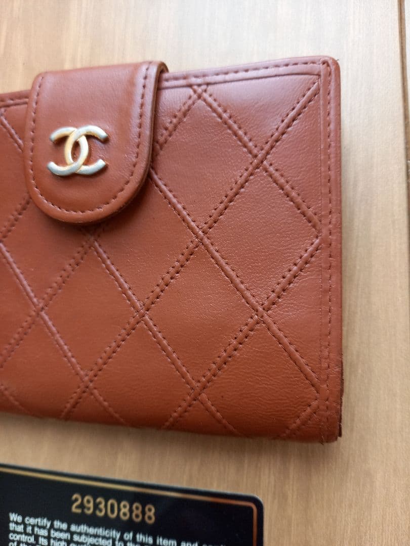最終値下げ価格 CHANEL 折り財布 ブラウン がま口