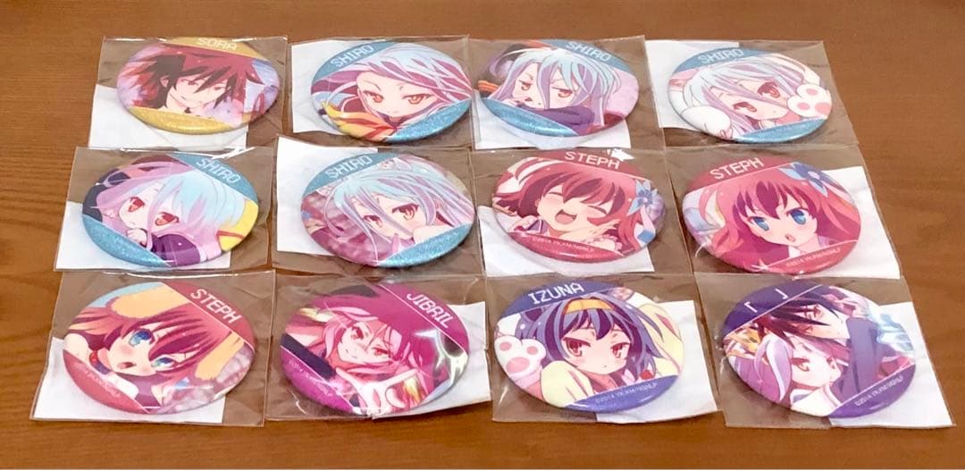 ノーゲーム・ノーライフ　ドロードロー　グリッター缶バッジ全12種セット