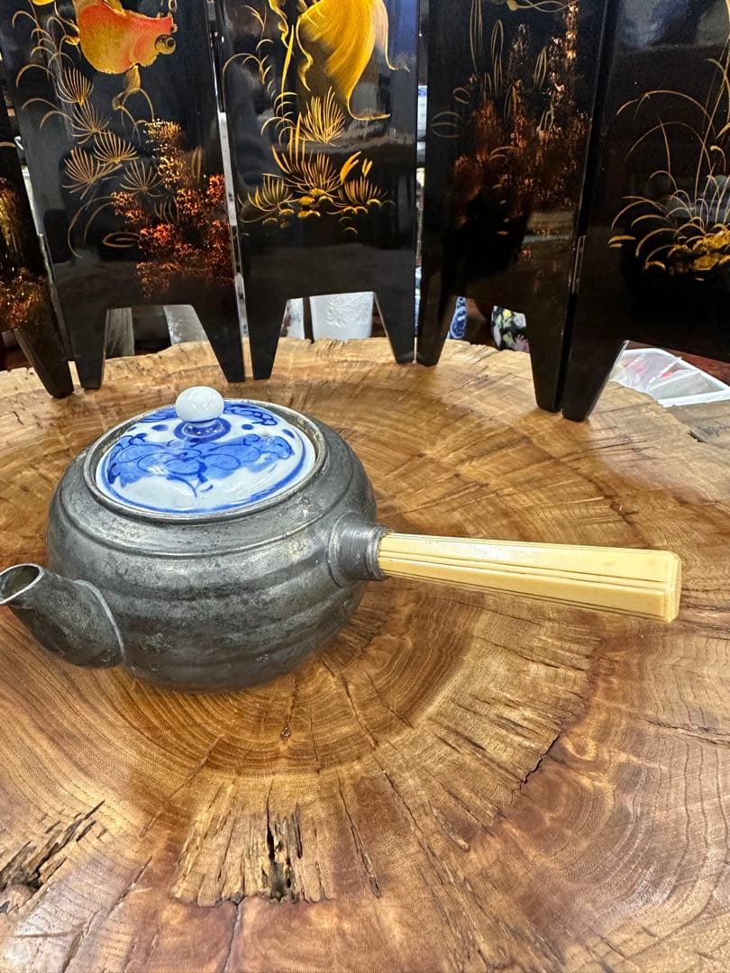 銀瓶，急須，純銀刻印有，古董，茶具，茶器