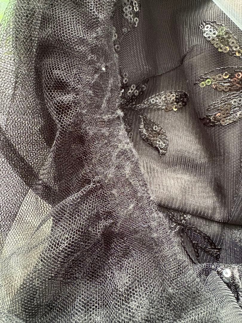 Leja オフショルダー レース パーティードレス 黒 S