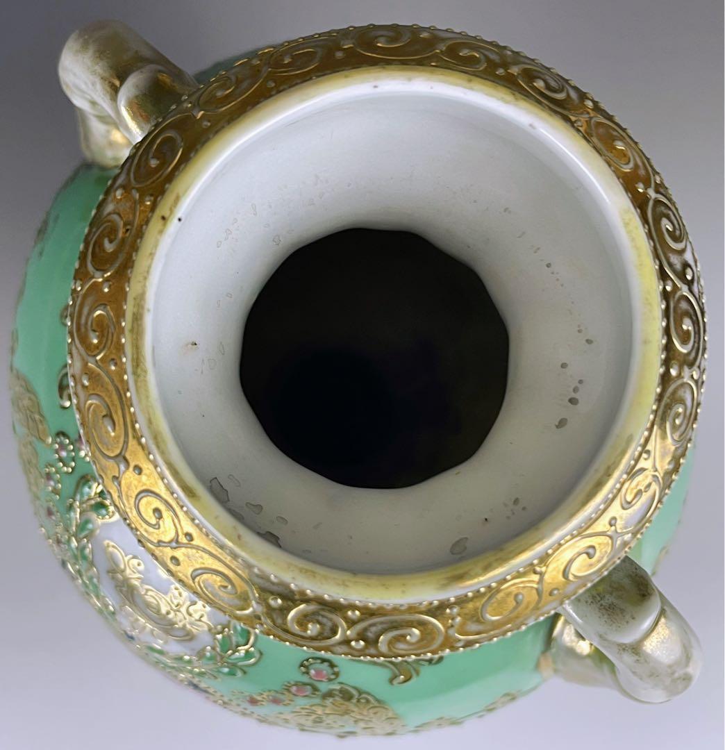 【大型】オールドノリタケ ２６㎝ アールヌーボー 薔薇紋花瓶 ジュエル ジュール