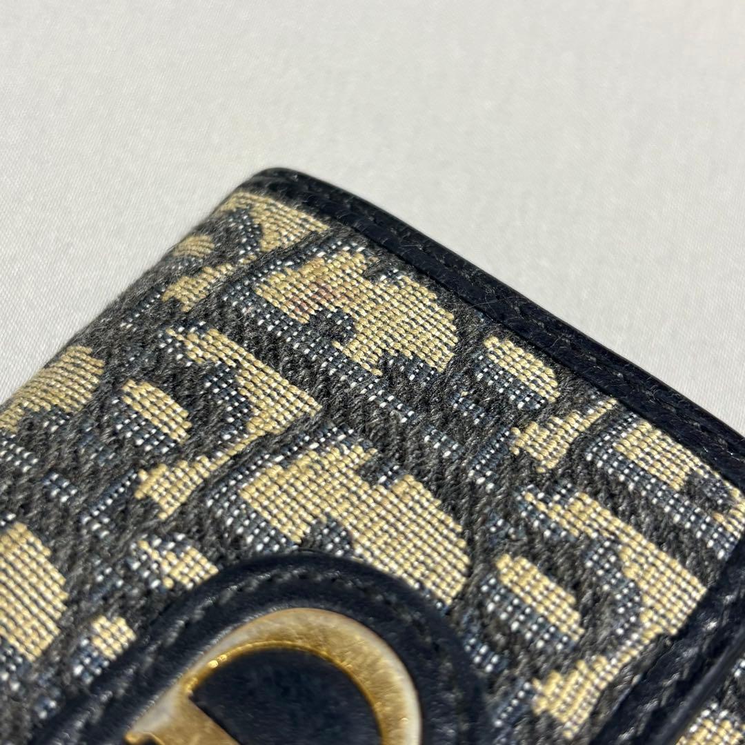 三つ折り財布 ベージュとグレーのツイード