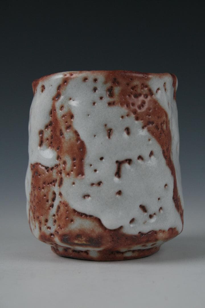 美濃焼　源九郎窯　加藤 健 作 赤志野湯呑　14