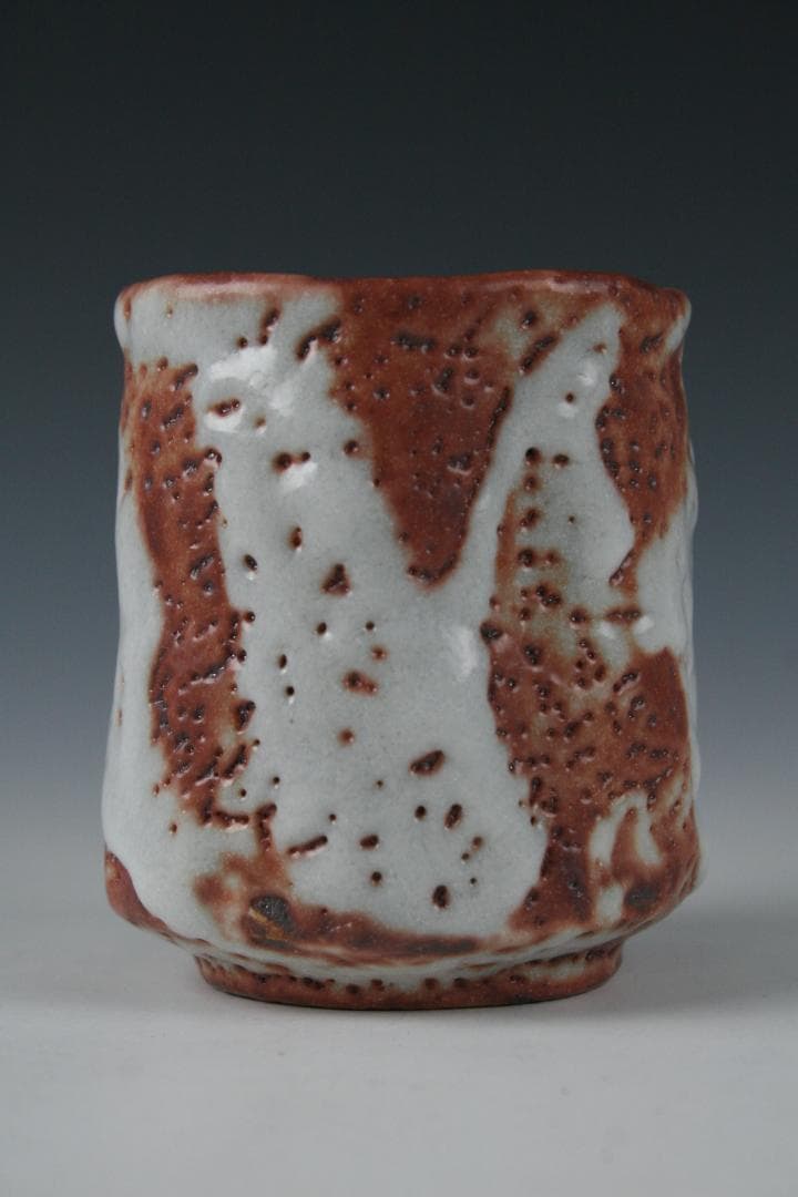 美濃焼　源九郎窯　加藤 健 作 赤志野湯呑　14