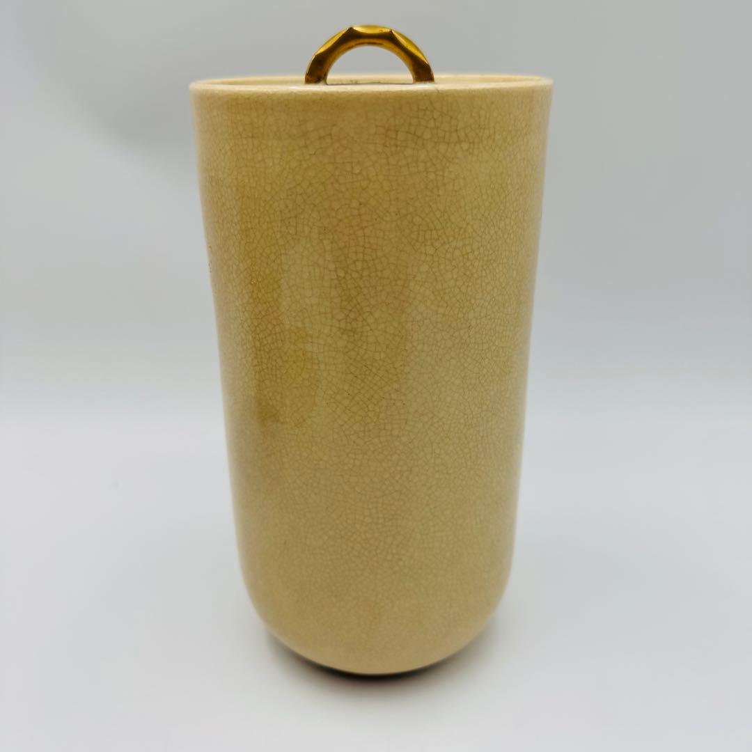 【仁清　色絵　長水指　春風　淡々斎】骨董　アンティーク　インテリア