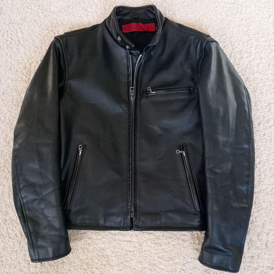 本革 シングルライダース 黒 SQUADRON メンズ M〜L相当