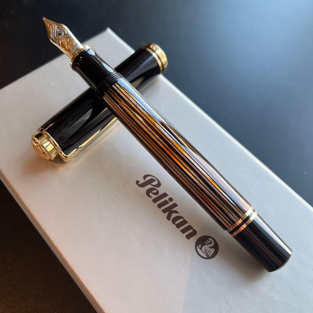 【新品未使用保証書付き】ペリカン スーべレーン M800 茶縞