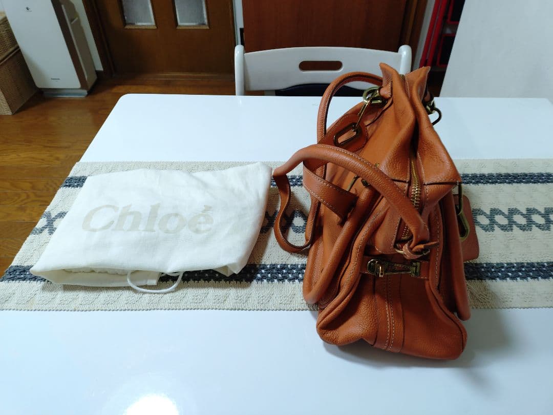 超美品　Chloé パラティ【最終値下げ】　オレンジ レザー ショルダーバッグ