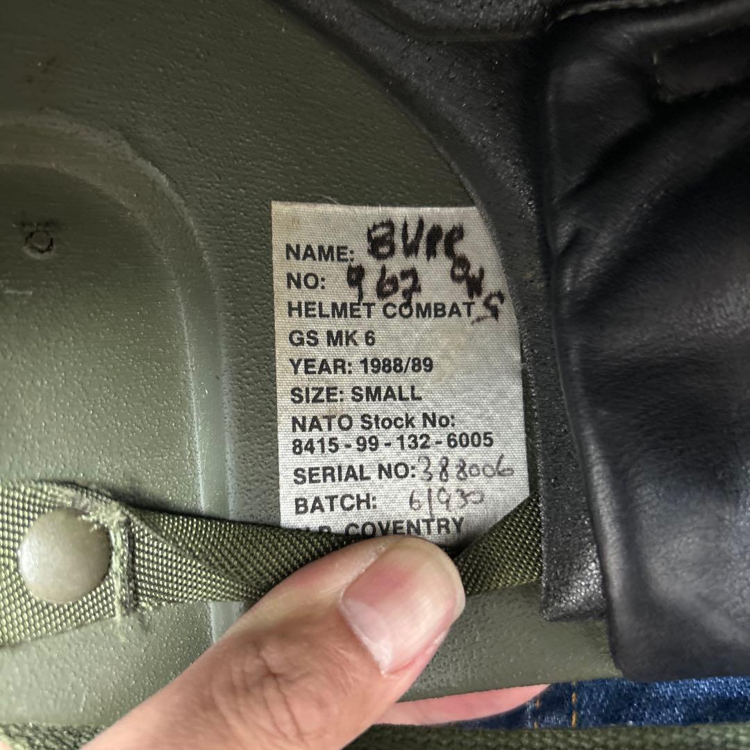 実物　英軍　mk6ヘルメット　イギリス軍　中古　sサイズ