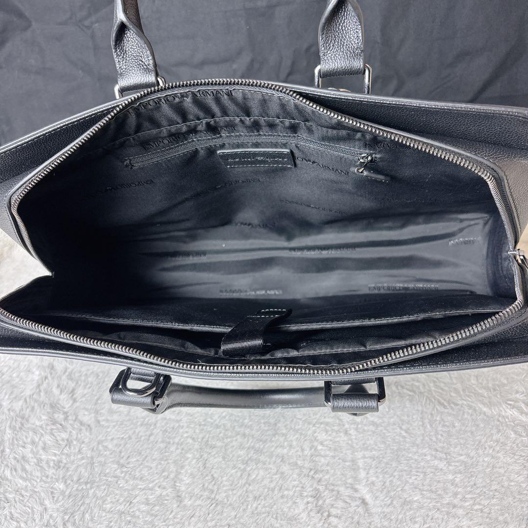 現行 EMPORIO ARMANI タンブルレザー ビジネスバッグ