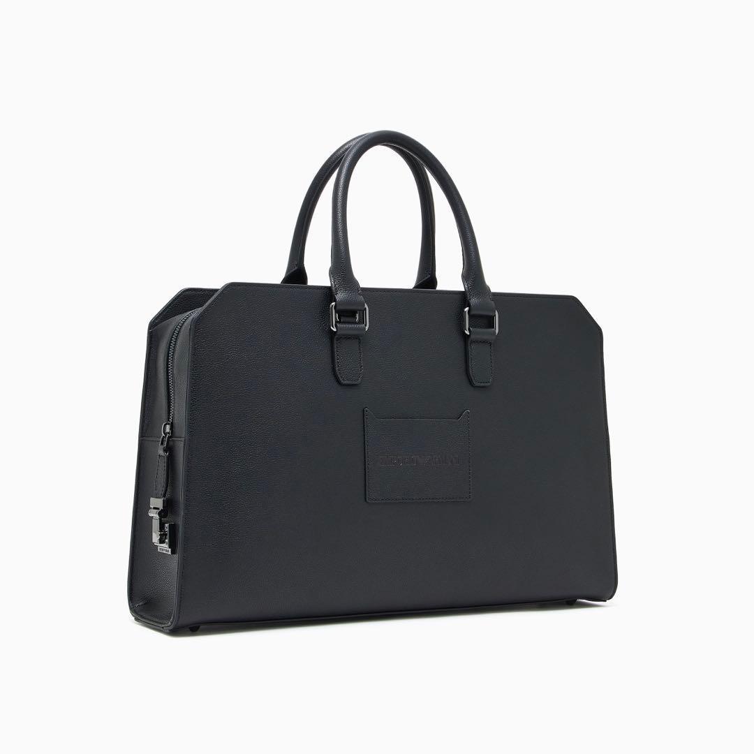 現行 EMPORIO ARMANI タンブルレザー ビジネスバッグ