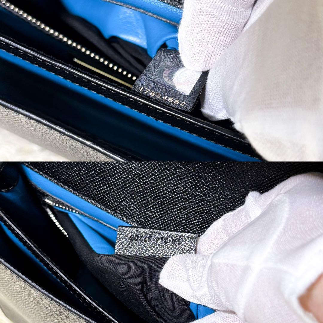 【未使用級】ブルガリ ビジネスバッグ グレインカーフ 2室 ブラック メンズ