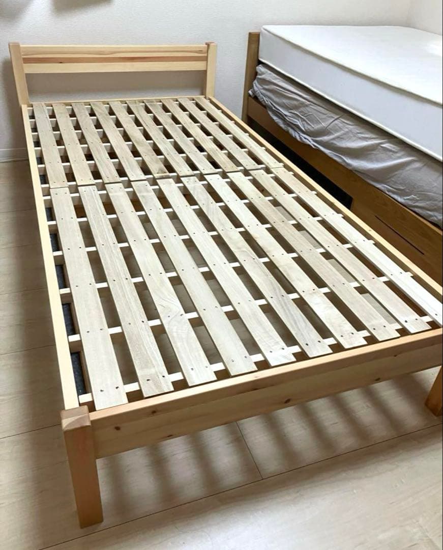 【引き取り限定値下げ】美品 無印良品　シングルベッド3点セット