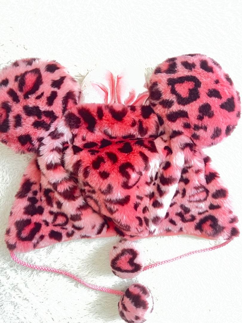 ディズニー ヒョウ柄 ミニー ファンキャップ (ピンク)