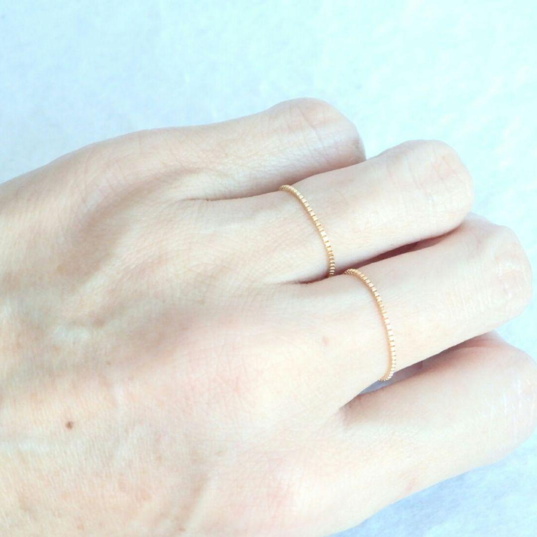 たか　k18リング　チェーンリング　ベネチアンチェーン　0.9㎜幅