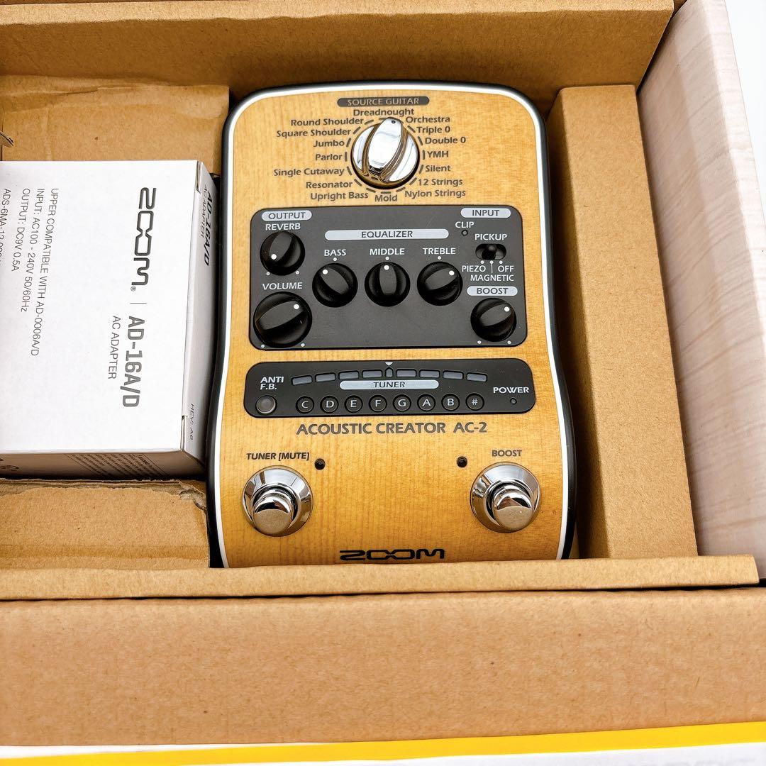 ほぼ未使用品 ZOOM AC-2 アコースティックギター用 プリアンプ