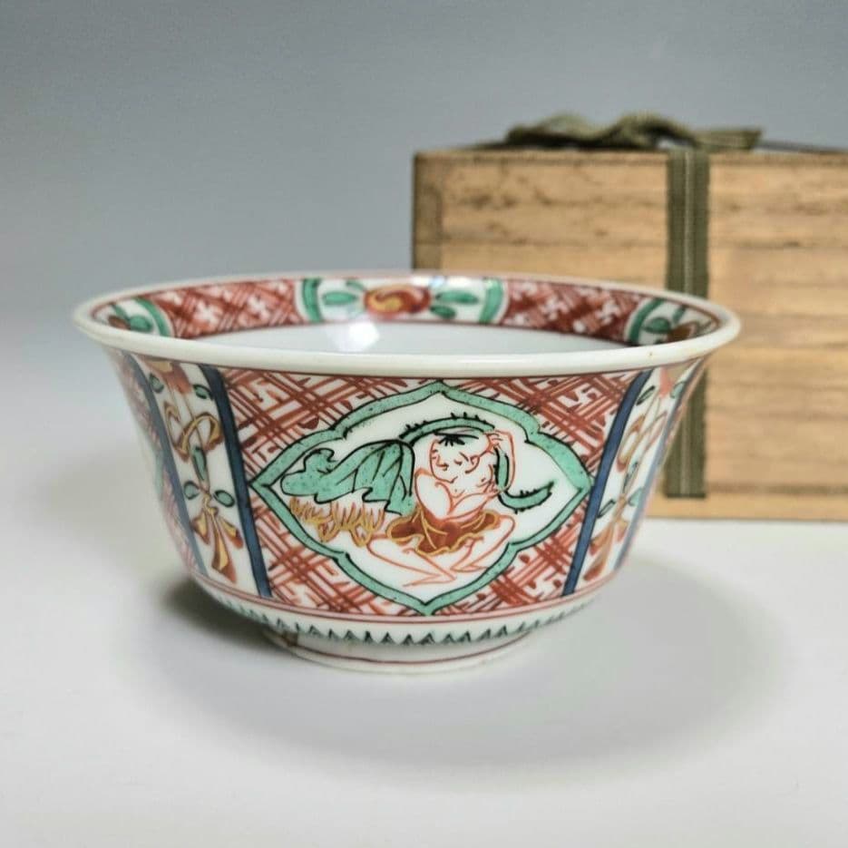 永楽善五郎　和全作　赤絵鉢　大日本永楽