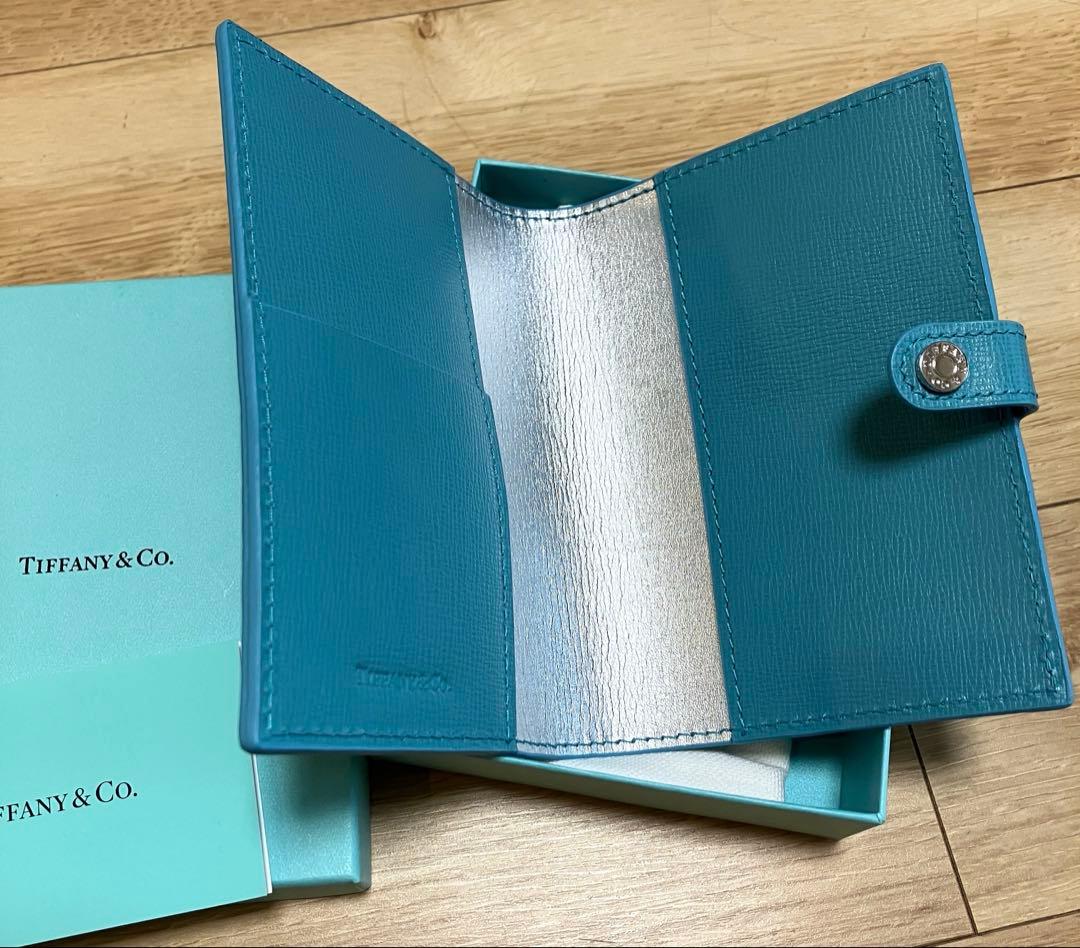 【新品未使用】ティファニー ターコイズブルー レザー パスポートケース