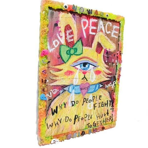 【一点物アート】HURTS-嘆きのうさぎ-【A3サイズ. 現代アート