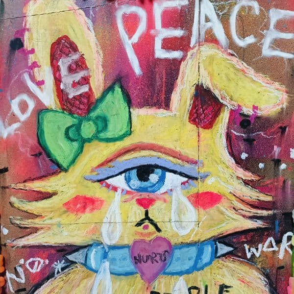 【一点物アート】HURTS-嘆きのうさぎ-【A3サイズ. 現代アート