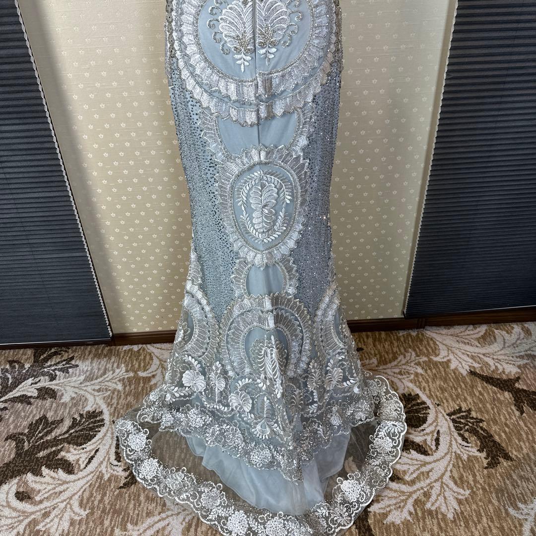 ★要プロフ確認★あなばら いづみ様 ライトブルー オフショルダー刺繍ドレス