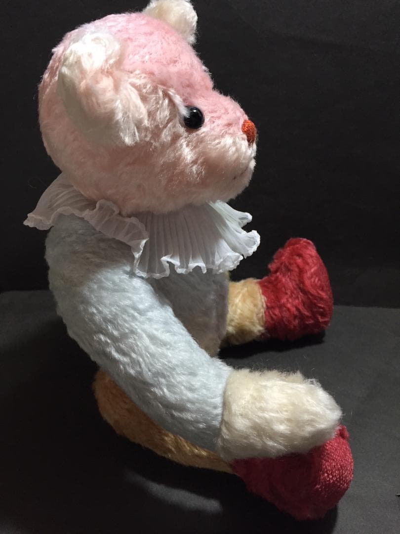 カラフルテディベア2体　パッチワーク　マルチカラー　作家