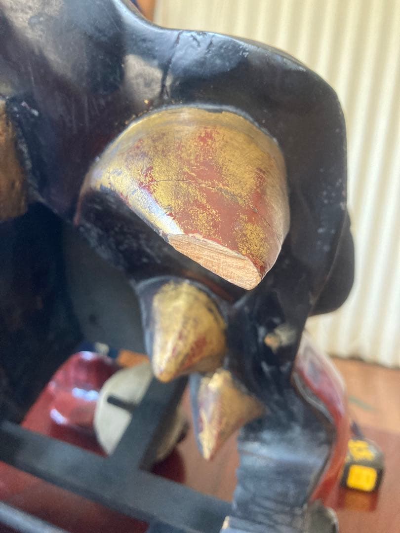 獅子頭 獅子舞 木製 特大 工芸品 骨董品 祭り