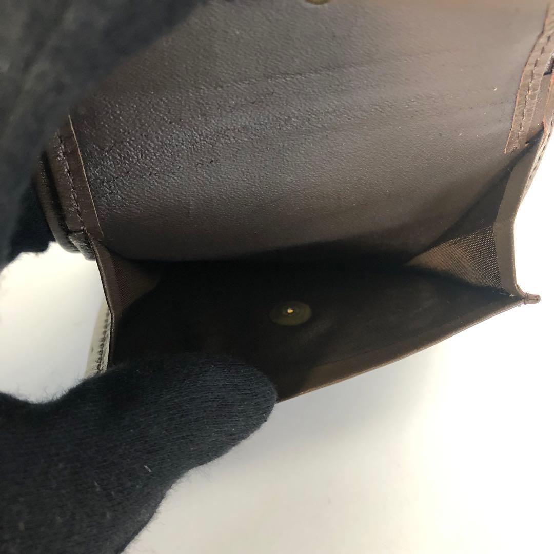 【未使用品】バーバリー 二つ折り財布 ノバチェック キャンバス ブラウン