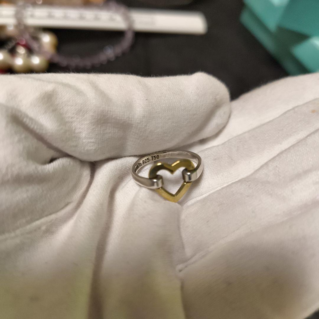 廃盤　 ハート型リングハート　オープン　リンク　コンビ10号 750 925