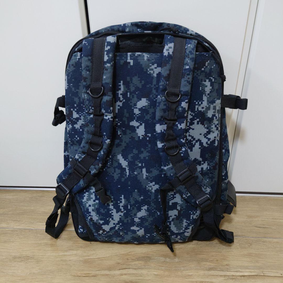 多ポケット大型青迷彩リュック
