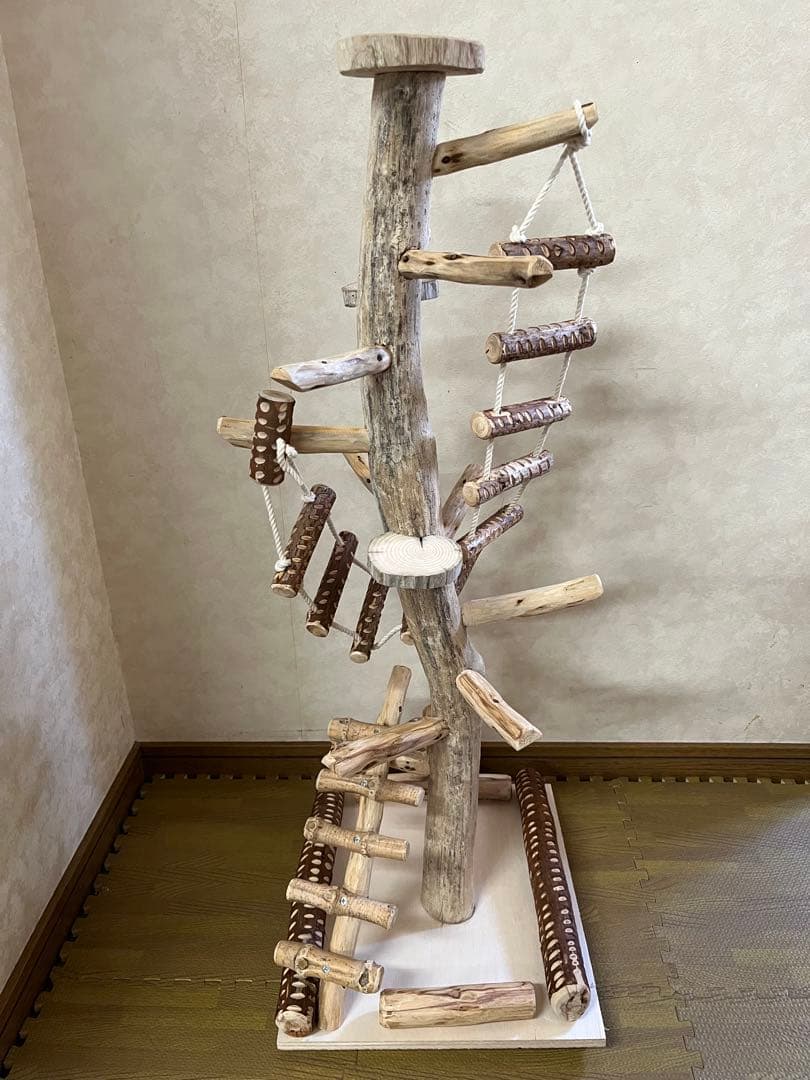 鳥インコ止まり木 流木バードアスレチックタワー型 大サイズバードジムバードトイ