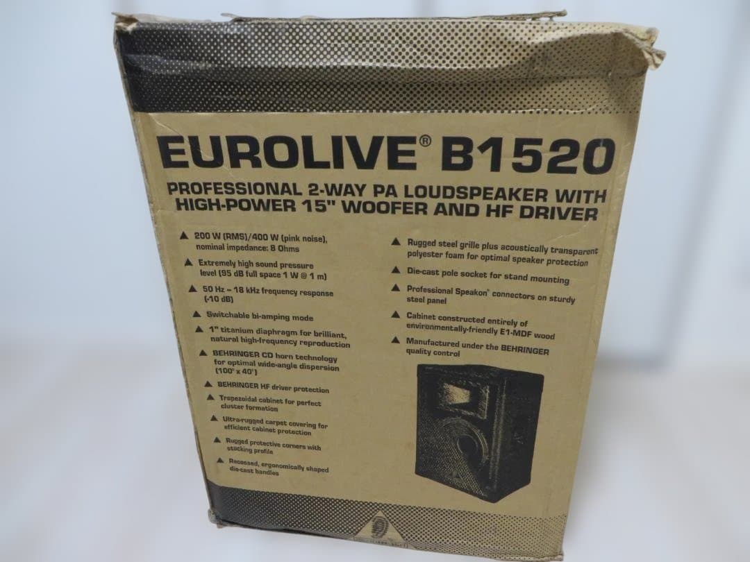 オ*ム様 ベリンガー EUROLIVE B1520 2ウェイ スピーカーシステム